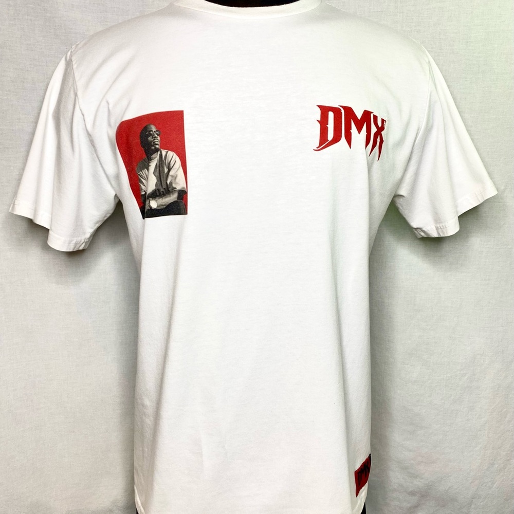 Vintage DMX Rap T-Shirt White Large Tee Earl Simmons Dark Man Let Us Pray HTF